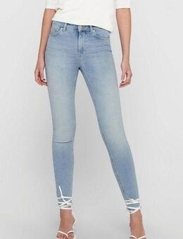 ONLY Ankle-Jeans ONLBLUSH MID SK ANK RAW mit leicht ausgefranstem Beinabschluss