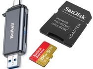 OTG DUAL Twin Speicherkartenleser Beikell, USB 3.0 Typ A & Typ C, SD & MicroSD Laufwerke, SanDisk Extreme MicroSDXC 256GB mit einer Datenübertragung von bis zu 200MB/s, inklusive SD-Adapter - Fürth