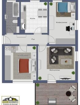 3-Zimmer-Eigentumswohnung in zentraler, ruhiger Lage von Kleinwallstadt - Kleinwallstadt