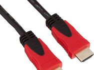 HDMI Leitung 2.0a/b, Stecker, Stecker, High Speed, UHD 2160p 4k-60Hz, 3D Full HD, YUV 4:4:4 HDR, HDCP 2.2, ARC CEC, schwarz, rote Steckergehäuse, 3m lang - Fürth