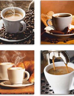Artland Leinwandbild Kaffee Bilder, Getränke (4 St), 4er Set, verschiedene Größen