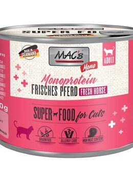 Sparpaket MAC´s Cat Mono Sensitive 24 x 200 g - Pferd
