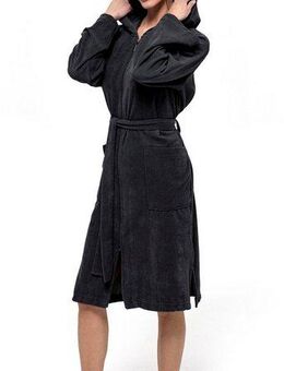 Möve Unisex-Bademantel ideal für Sauna & Spa, Hotelbademantel, Morgenmantel, Kurzform, Kapuze, Reißverschluss