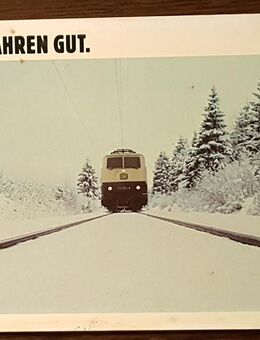 DB, Deutsche Bundesbahn Werbeschild Ski, Rodel und Bahnfahren gut, Nr. 261 / 84 - Essen