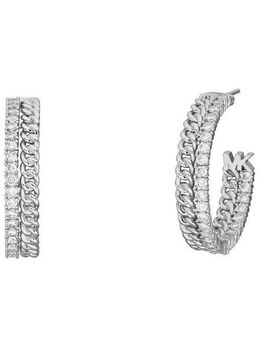 MICHAEL KORS Paar Creolen Schmuck Messing PREMIUM MIXED TENNIS DOUBLE LAYER, mit Zirkonia (synth)