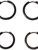 Firetti Creolen-Set Multipack Schmuck Geschenk Ohrschmuck Ohrringe (Set, 8-tlg), Made in Germany - mit Hämatit in 00000