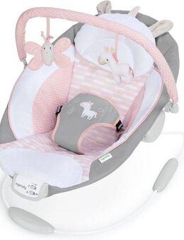 ingenuity Babywippe Soothing Bouncer, Flora the Unicorn, mit Vibration und Melodien