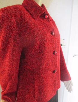 NEU * 50er Jahre * Rockabilly- Style * Bouclé * Woll * Kurz * Blazer * Jacke "la belle CREATION" Gr. 38- 40/ S- M * rot- schwarz * - Riedlingen
