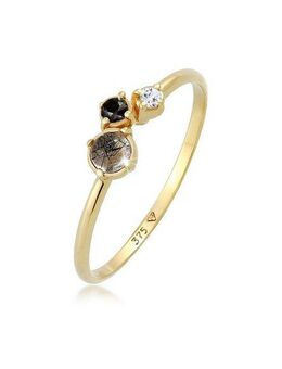 Elli DIAMONDS Diamantring Diamant (0.03 ct) Topas Turmalin 375er Gelbgold