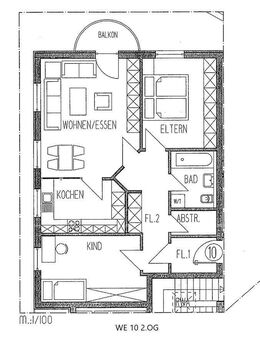 Familienfreundliche 3-Zimmer-Wohnung mit Balkon in Güstrow (WE10) - Güstrow