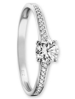 ONE ELEMENT Goldring Zirkonia Ring aus 333 Weißgold, Damen Gold Schmuck