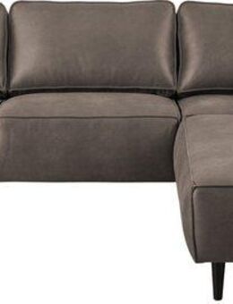 Home affaire Ecksofa Fumone, Lederoptik oder Soft-Touch Chenille, Breite 260, mit schwarzen Massivholzfüßen