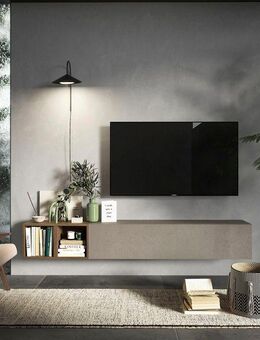 INOSIGN Wohnwand INFINITY, 2tlg. Breite 194 cm, Höhe variabel, Wohnwand, (Spar-Set, 2-St), (Lowboard hängend, Würfelregal 2er Set)