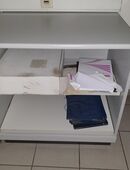 Büroschrank mit ausziehbarer Lade in grau von gumpo in 30179