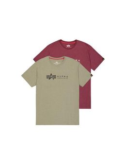 Alpha Industries Rundhalsshirt Label T 2 Pack (Packung, 2-tlg., 2er-Pack)