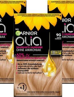 GARNIER Coloration OLIA DE 9G LIGHT GREIGE, Set, 3-tlg., mit pflegender Formel