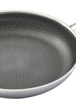 HENSSLERS Bratpfanne, Edelstahl (1-tlg), 3-Schicht Material, Wabenstruktur und Antihaftbeschichtung, Induktion