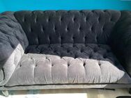 Sofa schwarz Chesterfield Style Stoff - Schwabach