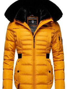 Navahoo Winterjacke Melikaa edler Kurzmantel mit abnehmbarem Kunstfellkragen