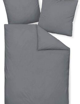 Janine Bettwäsche Colors 31001, Mako-Satin, 3 teilig, feinfädige uni Bettwäsche für alle Jahreszeiten, Markenreißverschluss
