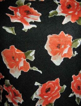 3D Blumen * Blüten * Flower- Power * Neckholder * Top * T- Shirt "LASTWOMAN" Gr. 42- 44/ M- L * schwarz * orange * - Riedlingen