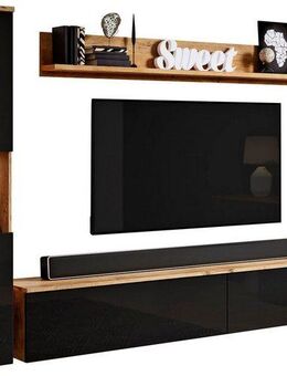 INOSIGN Wohnwand PARIS, Vitrine Türanschlag links/rechts wechselbar, (Komplett-Set, 3-St), grifflose Design, stehend und hängend montierbar
