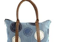 COLLEZIONE ALESSANDRO Schultertasche Patchwork, aus Jeansstoff mit Leder Henkel
