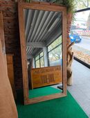 Spiegel Wandspiegel Standspiegel 2x1m antik vintage retro Altholz Holzrahmen Holz Teak Teakholz in 47228