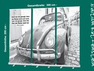 Bestatterbedarf: Roll-Up Display "VW Käfer am Straßenrand" - Trauerfeier-Deko, Deko für Trauerhalle, Bestattung/Bestatter - Wilhelmshaven Zentrum