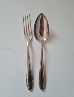 Gabel und Löffel von Auerhahn 90er Silberauflage - Gründau