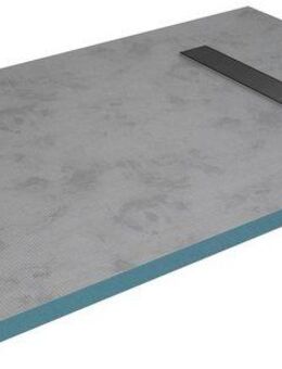 Marwell Duschwanne, rechteckig, Extrudiertes Polystyrol (XPS), 140 x 90 x 4 cm, aus sehr stabilem Polystyrol, inkl. Ablaufrinne