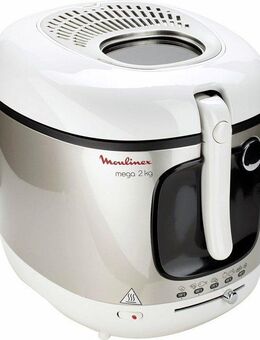 Moulinex Fritteuse Mega, Kapazität 2 kg, für bis zu 8 Personen, Anti-Geruchs-Filter, 2100 W, einstellbarer Thermostat, Kontrollleuchte, Fritteuse mit Öl, AM4800