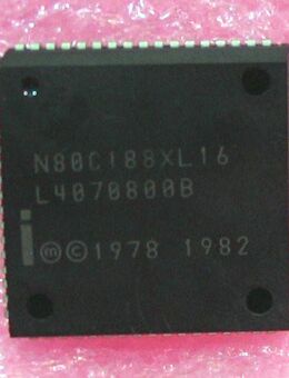 Intel - CPU - Mikroprozessor / Microprocessor - N80C188XL16 - L40700800B - PLCC- 68 pin - 1982 - Biebesheim (Rhein)