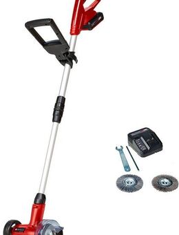 Einhell Akku-Fugenbürste GC-CC 18 Li Kit, 10 cm Bürstendurchmesser, inkl. Akku 18V/2,0 Ah, Ladegerät, Stahl- und Nylonbürste