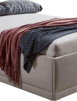 Westfalia Schlafkomfort Polsterbett Texel, Standardhöhe mit Zierkissen, Bettkasten bei Ausführung mit Matratze