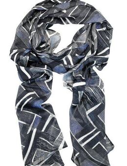 COLLEZIONE ALESSANDRO Modeschal Mitternacht, (1-St), mit dunkelblauem Zick-Zack-Muster