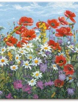 Artland Leinwandbild Almwiese, Blumenwiese (1 St), auf Keilrahmen gespannt