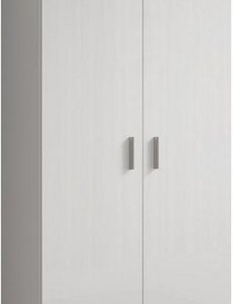 HBZ Schuhschrank Lincoln weiß Glanz, BxHxT 80x190x35 cm (1-St) Schuhschrank mit 2 Türen, 9 Einlegeböden, 2 feste Böden