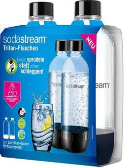 SodaStream Wassersprudler Flasche DuoPack 2x 1L Tritan-Flasche, (Set, 2-tlg), Ersatzflaschen für SodaStream Wassersprudler mit PET-Flaschen