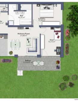 3-ZIMMER ETW MIT GARTENANTEIL - "WOHNEN IM PARK" IN LANGENAU - C01 - Langenau