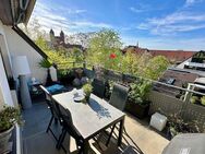ETW mit Aussicht und rund 138 m² Wfl. - Nibelungenviertel - Loggia, Balkon und Balkon-Terrasse mit Blick über die Dächer Nürnbergs - Nürnberg