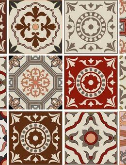 Home affaire Fliesenaufkleber Ornamente, Stickerfliesen, selbstklebend, Sticker, 12er Set