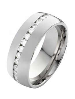 Damenring Edelstahl DE133 mit Zirkonias - Aholming