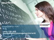 Leiter CSR- und Nachhaltigkeitsmanagement(m/w/d) - Wuppertal