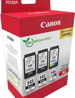 Canon PG-545XL x2/CL-546XL Triple Pack Tintenpatrone (Packung, 3-tlg)