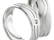 Partnerringe aus Silber mit geschwungenen Glanzrillen SR092-SR093 - Aholming