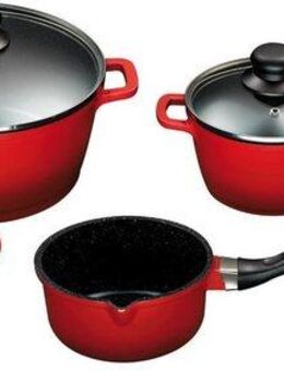 KING Topf-Set, Aluminiumguss (Set, 7-tlg., je 1 Kochtopf Ø 16/20/24 cm, 1x Stielkasserolle Ø 16 cm), Induktion