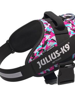 JULIUS-K9 IDC® Powergeschirr, rosa & grau - Größe M: Brustumfang 58 - 76 cm