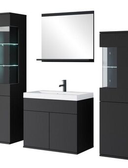 INOSIGN Badmöbel-Set Kenia, (Set, 5-St), Modernes Badmöbel-Set mit viel Stauraum und Glaseinsatz
