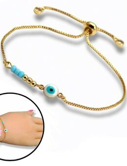 Goldfarbene Armband mit Nazar Boncuk Blaue Auge Schmuck Geschenkidee Armschmuck 11,90€* - Villingen-Schwenningen
